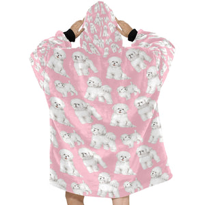 Watercolor Delight Bichon Frise Blanket Hoodie-Blanket-Apparel, Bichon Frise, Blanket Hoodie, Blankets, Dog Mom Gifts-17