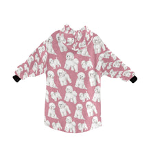 Load image into Gallery viewer, Watercolor Delight Bichon Frise Blanket Hoodie-Blanket-Apparel, Bichon Frise, Blanket Hoodie, Blankets, Dog Mom Gifts-19