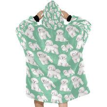 Load image into Gallery viewer, Watercolor Delight Bichon Frise Blanket Hoodie-Blanket-Apparel, Bichon Frise, Blanket Hoodie, Blankets, Dog Mom Gifts-26