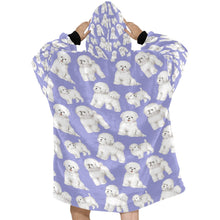 Load image into Gallery viewer, Watercolor Delight Bichon Frise Blanket Hoodie-Blanket-Apparel, Bichon Frise, Blanket Hoodie, Blankets, Dog Mom Gifts-29