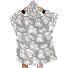 Load image into Gallery viewer, Watercolor Delight Bichon Frise Blanket Hoodie-Blanket-Apparel, Bichon Frise, Blanket Hoodie, Blankets, Dog Mom Gifts-32