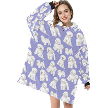 Load image into Gallery viewer, Watercolor Delight Bichon Frise Blanket Hoodie-Blanket-Apparel, Bichon Frise, Blanket Hoodie, Blankets, Dog Mom Gifts-6