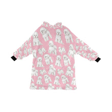 Load image into Gallery viewer, Watercolor Delight Bichon Frise Blanket Hoodie-Blanket-Apparel, Bichon Frise, Blanket Hoodie, Blankets, Dog Mom Gifts-Soft Pink-ONE SIZE-15