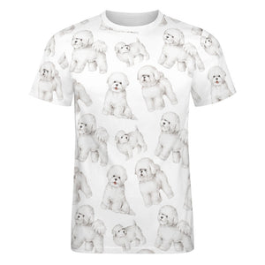 Watercolor Delight Bichon Frise Men's Cotton T-Shirt-Apparel-Apparel, Bichon Frise, Dog Dad Gifts, Shirt, T Shirt-10