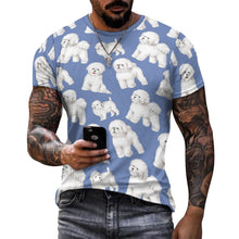 Load image into Gallery viewer, Watercolor Delight Bichon Frise Men&#39;s Cotton T-Shirt-Apparel-Apparel, Bichon Frise, Dog Dad Gifts, Shirt, T Shirt-23