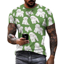 Load image into Gallery viewer, Watercolor Delight Bichon Frise Men&#39;s Cotton T-Shirt-Apparel-Apparel, Bichon Frise, Dog Dad Gifts, Shirt, T Shirt-25