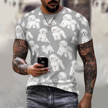 Load image into Gallery viewer, Watercolor Delight Bichon Frise Men&#39;s Cotton T-Shirt-Apparel-Apparel, Bichon Frise, Dog Dad Gifts, Shirt, T Shirt-4