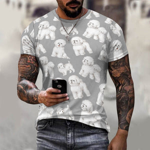 Watercolor Delight Bichon Frise Men's Cotton T-Shirt-Apparel-Apparel, Bichon Frise, Dog Dad Gifts, Shirt, T Shirt-4