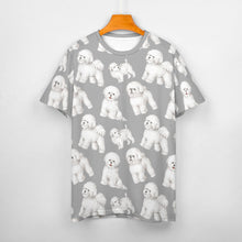 Load image into Gallery viewer, Watercolor Delight Bichon Frise Men&#39;s Cotton T-Shirt-Apparel-Apparel, Bichon Frise, Dog Dad Gifts, Shirt, T Shirt-S-Parisian Gray-15