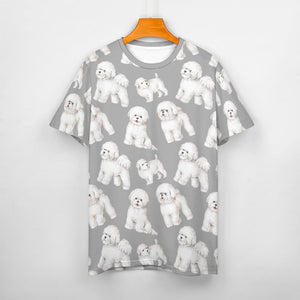 Watercolor Delight Bichon Frise Men's Cotton T-Shirt-Apparel-Apparel, Bichon Frise, Dog Dad Gifts, Shirt, T Shirt-S-Parisian Gray-15