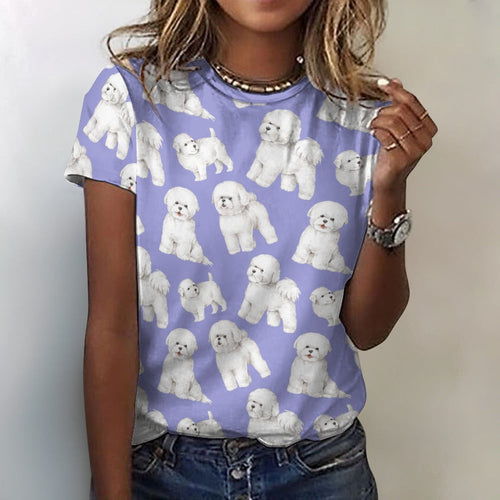 Watercolor Delight Bichon Frise Women's Cotton T-Shirt-Apparel-Apparel, Bichon Frise, Dog Mom Gifts, Shirt, T Shirt-6