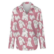 Load image into Gallery viewer, Watercolor Delight Bichon Frise Women&#39;s Shirt-Apparel-Apparel, Bichon Frise, Dog Mom Gifts, Shirt-S-Dusty Rose-22