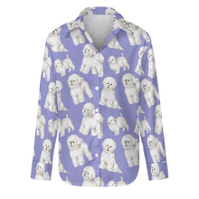 Load image into Gallery viewer, Watercolor Delight Bichon Frise Women&#39;s Shirt-Apparel-Apparel, Bichon Frise, Dog Mom Gifts, Shirt-S-Lavender Purple-34