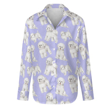 Load image into Gallery viewer, Watercolor Delight Bichon Frise Women&#39;s Shirt-Apparel-Apparel, Bichon Frise, Dog Mom Gifts, Shirt-S-Light Purple-31