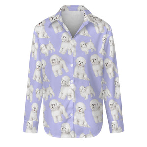 Watercolor Delight Bichon Frise Women's Shirt-Apparel-Apparel, Bichon Frise, Dog Mom Gifts, Shirt-S-Light Purple-31