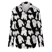 Load image into Gallery viewer, Watercolor Delight Bichon Frise Women&#39;s Shirt-Apparel-Apparel, Bichon Frise, Dog Mom Gifts, Shirt-S-Midnight Black-10