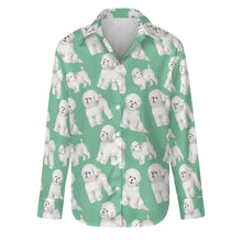 Load image into Gallery viewer, Watercolor Delight Bichon Frise Women&#39;s Shirt-Apparel-Apparel, Bichon Frise, Dog Mom Gifts, Shirt-S-Mint Green-28