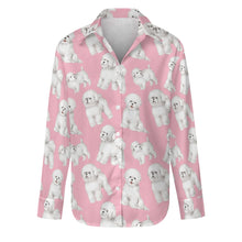 Load image into Gallery viewer, Watercolor Delight Bichon Frise Women&#39;s Shirt-Apparel-Apparel, Bichon Frise, Dog Mom Gifts, Shirt-S-Soft Pink-19