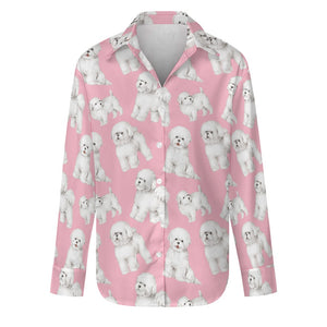 Watercolor Delight Bichon Frise Women's Shirt-Apparel-Apparel, Bichon Frise, Dog Mom Gifts, Shirt-S-Soft Pink-19