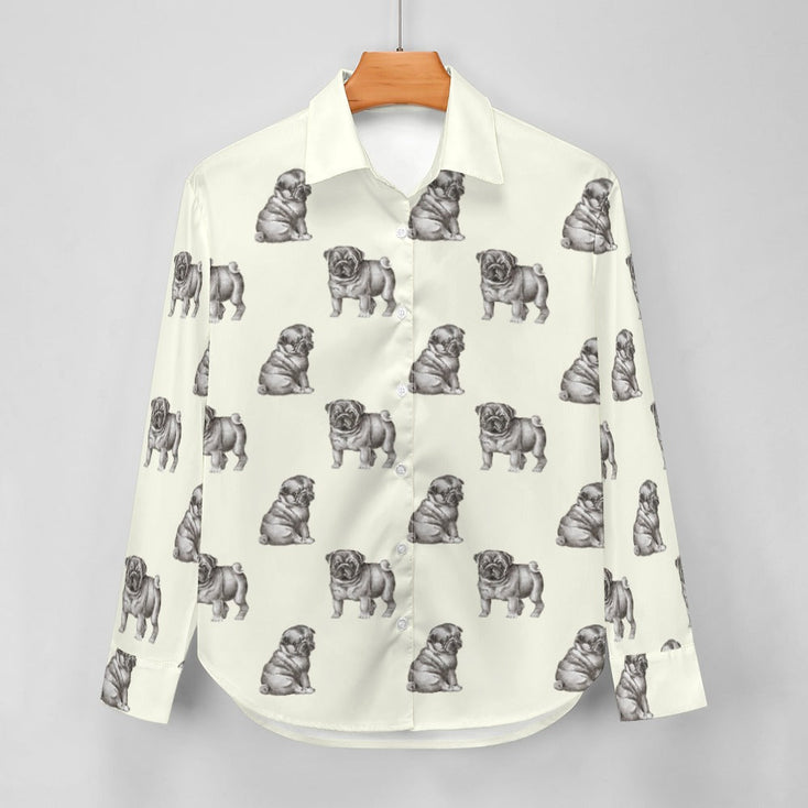 Watercolor Delight Black Pugs Women's Shirt - 9 Colors-Apparel-Apparel, Dog Mom Gifts, Pug, Pug - Black, Shirt-13