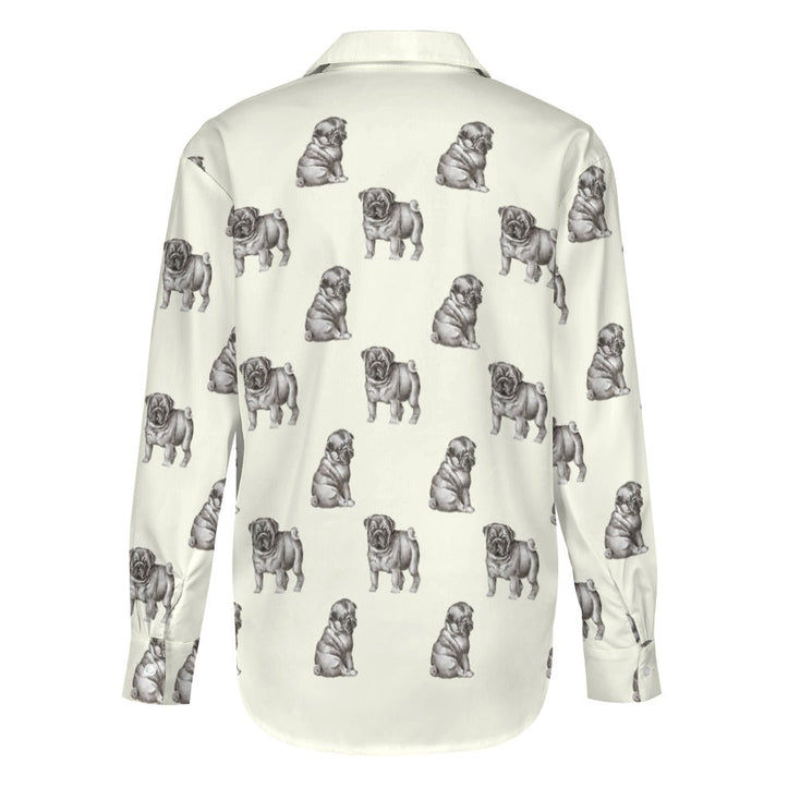 Watercolor Delight Black Pugs Women's Shirt - 9 Colors-Apparel-Apparel, Dog Mom Gifts, Pug, Pug - Black, Shirt-15