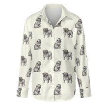 Load image into Gallery viewer, Watercolor Delight Black Pugs Women&#39;s Shirt - 9 Colors-Apparel-Apparel, Dog Mom Gifts, Pug, Pug - Black, Shirt-Ivory White-S-14