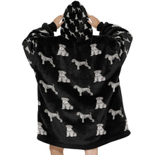 Load image into Gallery viewer, Watercolor Delight Black Schnauzer Blanket Hoodie-Blanket-Apparel, Blanket Hoodie, Blankets, Dog Mom Gifts, Schnauzer-10