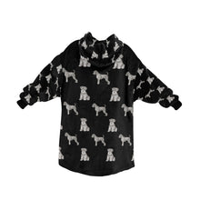 Load image into Gallery viewer, Watercolor Delight Black Schnauzer Blanket Hoodie-Blanket-Apparel, Blanket Hoodie, Blankets, Dog Mom Gifts, Schnauzer-9