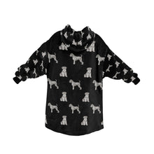 Load image into Gallery viewer, Watercolor Delight Black Schnauzers Blanket Hoodie-Blanket-Apparel, Blanket Hoodie, Blankets, Dog Mom Gifts, Schnauzer-11