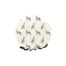 Load image into Gallery viewer, Watercolor Delight Black White Whippets Christmas Elastic Reusable Shower Caps-Accessories-Accessories, Christmas, Dog Mom Gifts, Whippet-3