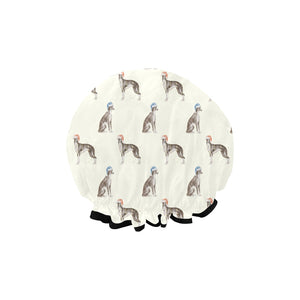 Watercolor Delight Black White Whippets Christmas Elastic Reusable Shower Caps-Accessories-Accessories, Christmas, Dog Mom Gifts, Whippet-3