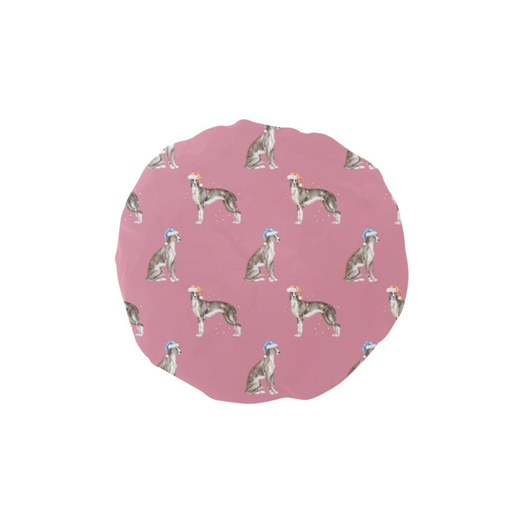 Watercolor Delight Black White Whippets Christmas Elastic Reusable Shower Caps-Accessories-Accessories, Christmas, Dog Mom Gifts, Whippet-PaleVioletRed-ONE SIZE-5