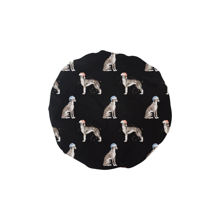 Watercolor Delight Black White Whippets Christmas Elastic Reusable Shower Caps-Accessories-Accessories, Christmas, Dog Mom Gifts, Whippet-Black-ONE SIZE-17