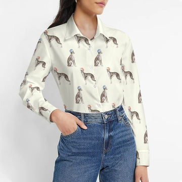 Watercolor Delight Black White Whippets Christmas Womens Shirt 2 360x
