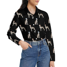 Load image into Gallery viewer, Watercolor Delight Black White Whippets Christmas Women&#39;s Shirt-Apparel-Apparel, Christmas, Dog Mom Gifts, Greyhound, Shirt, Whippet-37