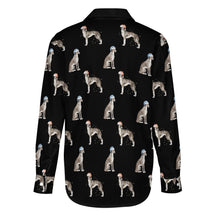 Load image into Gallery viewer, Watercolor Delight Black White Whippets Christmas Women&#39;s Shirt-Apparel-Apparel, Christmas, Dog Mom Gifts, Greyhound, Shirt, Whippet-36