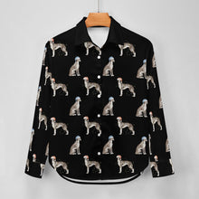 Load image into Gallery viewer, Watercolor Delight Black White Whippets Christmas Women&#39;s Shirt-Apparel-Apparel, Christmas, Dog Mom Gifts, Greyhound, Shirt, Whippet-34