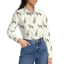 Load image into Gallery viewer, Watercolor Delight Black White Whippets Christmas Women&#39;s Shirt-Apparel-Apparel, Christmas, Dog Mom Gifts, Greyhound, Shirt, Whippet-39