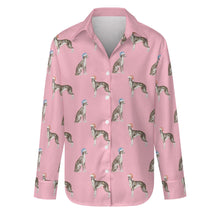 Load image into Gallery viewer, Watercolor Delight Black White Whippets Christmas Women&#39;s Shirt-Apparel-Apparel, Christmas, Dog Mom Gifts, Greyhound, Shirt, Whippet-Light Pink-S-14