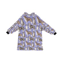 Load image into Gallery viewer, Watercolor Delight Border Collies Blanket Hoodie-Blanket-Apparel, Blanket Hoodie, Blankets, Dog Mom Gifts, Rough Collie-CornflowerBlue_1-ONE SIZE-21