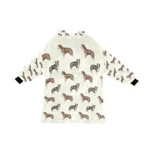 Load image into Gallery viewer, Watercolor Delight Border Collies Blanket Hoodie-Blanket-Apparel, Blanket Hoodie, Blankets, Border Collie, Dog Mom Gifts-Ivory-ONE SIZE-1