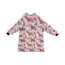 Load image into Gallery viewer, Watercolor Delight Border Collies Blanket Hoodie-Blanket-Apparel, Blanket Hoodie, Blankets, Dog Mom Gifts, Rough Collie-Pink-ONE SIZE-5