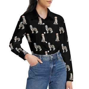 Watercolor Delight Border Collies Christmas Women's Shirt-Apparel--43