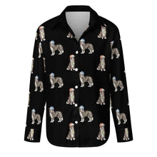 Load image into Gallery viewer, Watercolor Delight Border Collies Christmas Women&#39;s Shirt-Apparel-S-Black-40