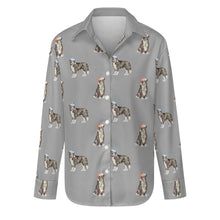 Load image into Gallery viewer, Watercolor Delight Border Collies Christmas Women&#39;s Shirt-Apparel-S-DarkGray-35