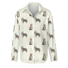 Load image into Gallery viewer, Watercolor Delight Border Collies Christmas Women&#39;s Shirt-Apparel-S-Ivory1-1