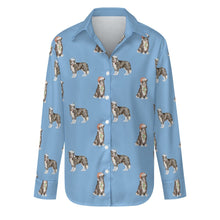 Load image into Gallery viewer, Watercolor Delight Border Collies Christmas Women&#39;s Shirt-Apparel-S-LightSkyBlue-20