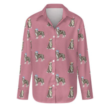 Load image into Gallery viewer, Watercolor Delight Border Collies Christmas Women&#39;s Shirt-Apparel-S-PaleVioletRed-11