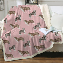 Load image into Gallery viewer, Watercolor Delight Border Collies Fleece Blanket - 8 Colors-Blanket-Bedding, Blankets, Border Collie, Home Decor-3