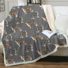 Load image into Gallery viewer, Watercolor Delight Border Collies Fleece Blanket - 8 Colors-Blanket-Bedding, Blankets, Border Collie, Home Decor-7